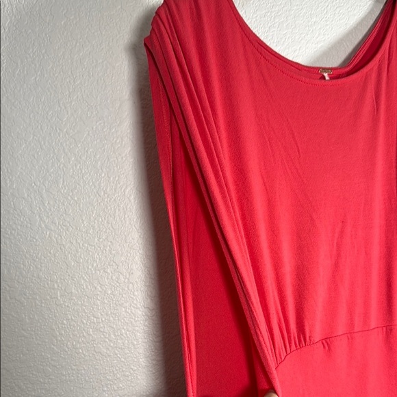 Free People NWT Lakeside Midi Dress Bella Rose Pink  Side Slit Open Back Large - Picture 5 of 10